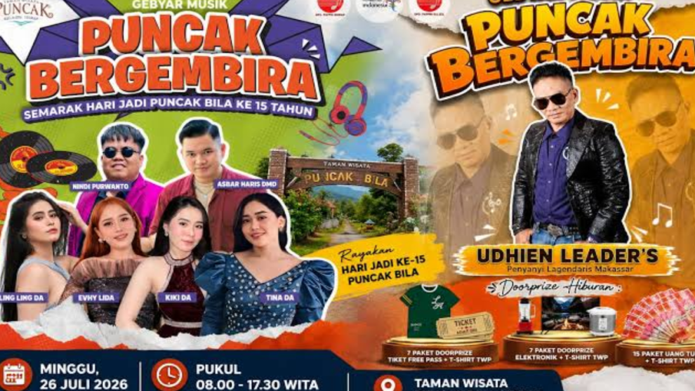 Rayakan HUT Ke-15, Taman Wisata Puncak Bila Umumkan Konser!
